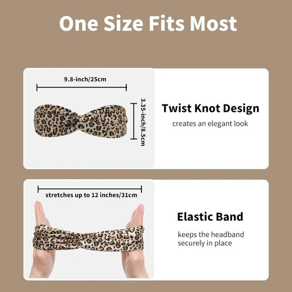 Silk Headband Elastic Twist Knotted Leopard Print for Women\'s Hair Fashion main image 5